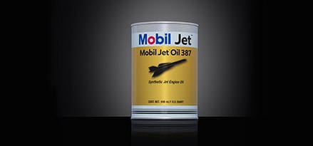 Standalone can of Mobil Jet Oil 387