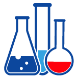 Iconography of laboratory flasks and beakers.