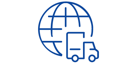 Icon of a global shipping process.