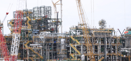 Construction at the Singapore integrated refining and petrochemical complex