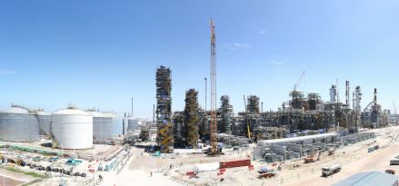 Panoramic view of the construction site at the Singapore Reside Upgrade Project.