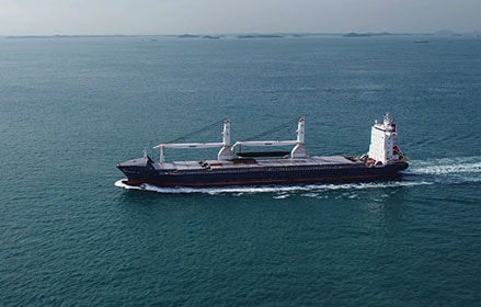 bulk carrier ship viewed  bulk carrier ship viewed