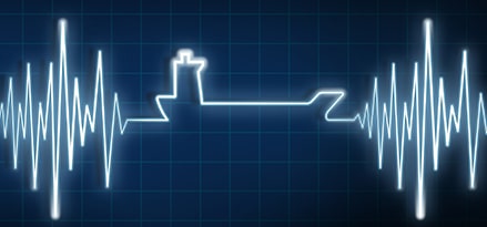 heartbeat with a boat shape