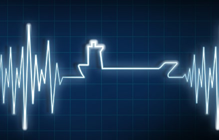 heartbeat with a boat shape