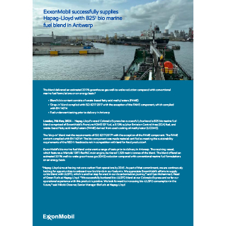 ExxonMobil Hapag-Lloyd Press Release