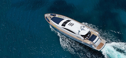 Aerial of a superyacht