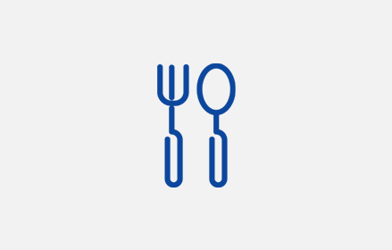 Blue fork and spoon