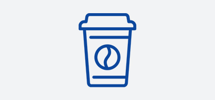 Blue cup icon