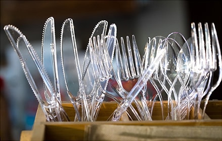 Clear plastic utensils