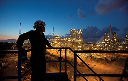 Worker at a fuels factory Worker at a fuels factory