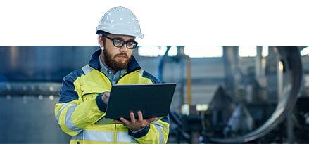 Lubricants industry worker at industry plant